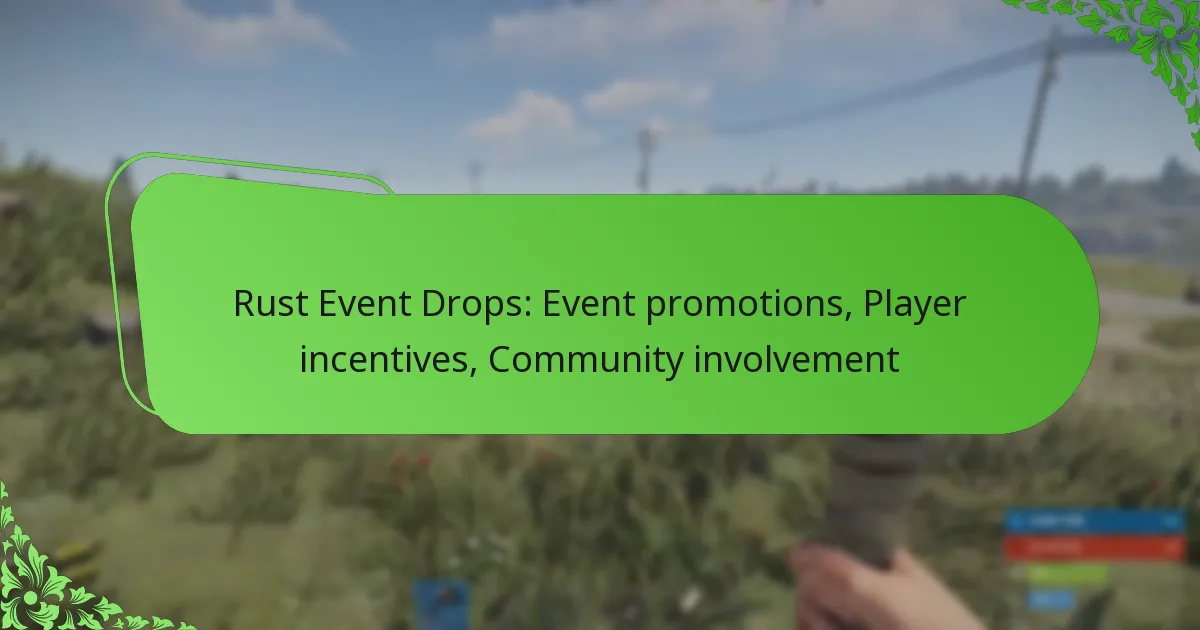 Rust Event Drops: Event promotions, Player incentives, Community involvement