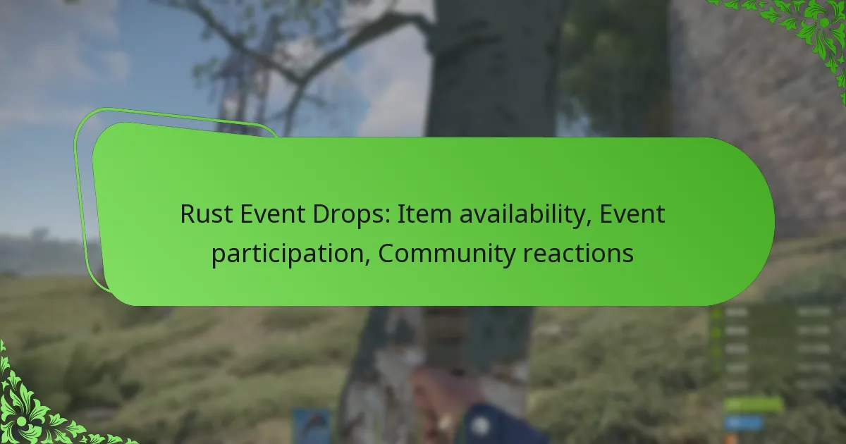 Rust Event Drops: Item availability, Event participation, Community reactions