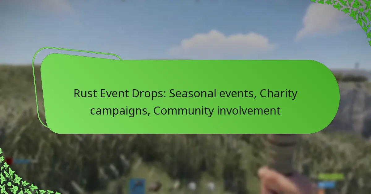 Rust Event Drops: Seasonal events, Charity campaigns, Community involvement
