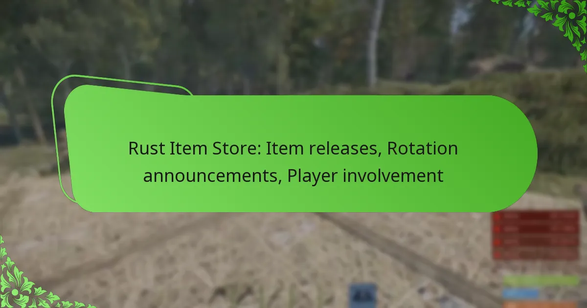 Rust Item Store: Item releases, Rotation announcements, Player involvement