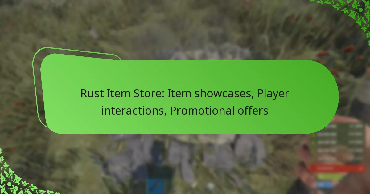 Rust Item Store: Item showcases, Player interactions, Promotional offers