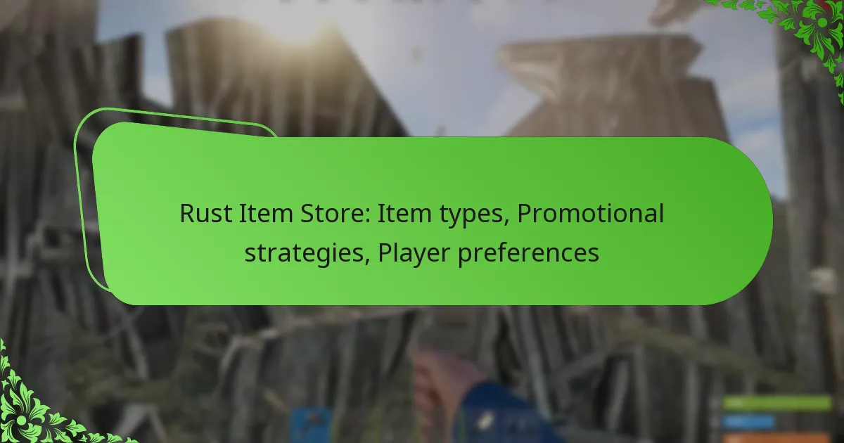 Rust Item Store: Item types, Promotional strategies, Player preferences