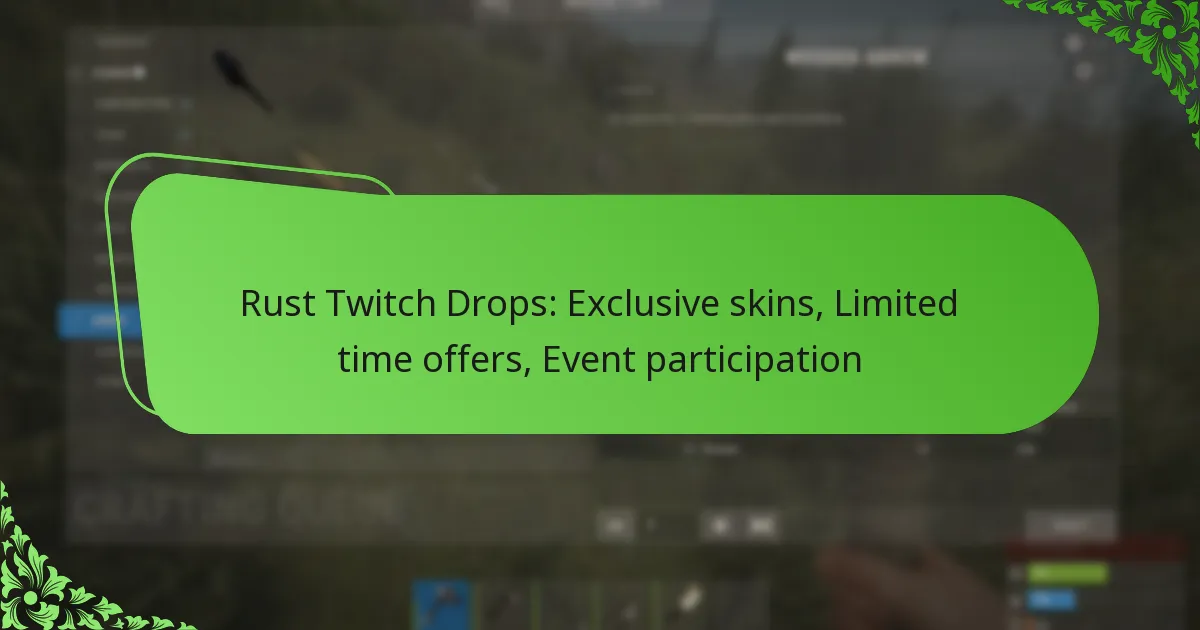 Rust Twitch Drops: Exclusive skins, Limited time offers, Event participation