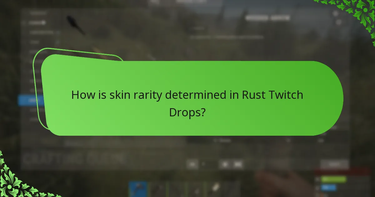 How is skin rarity determined in Rust Twitch Drops?
