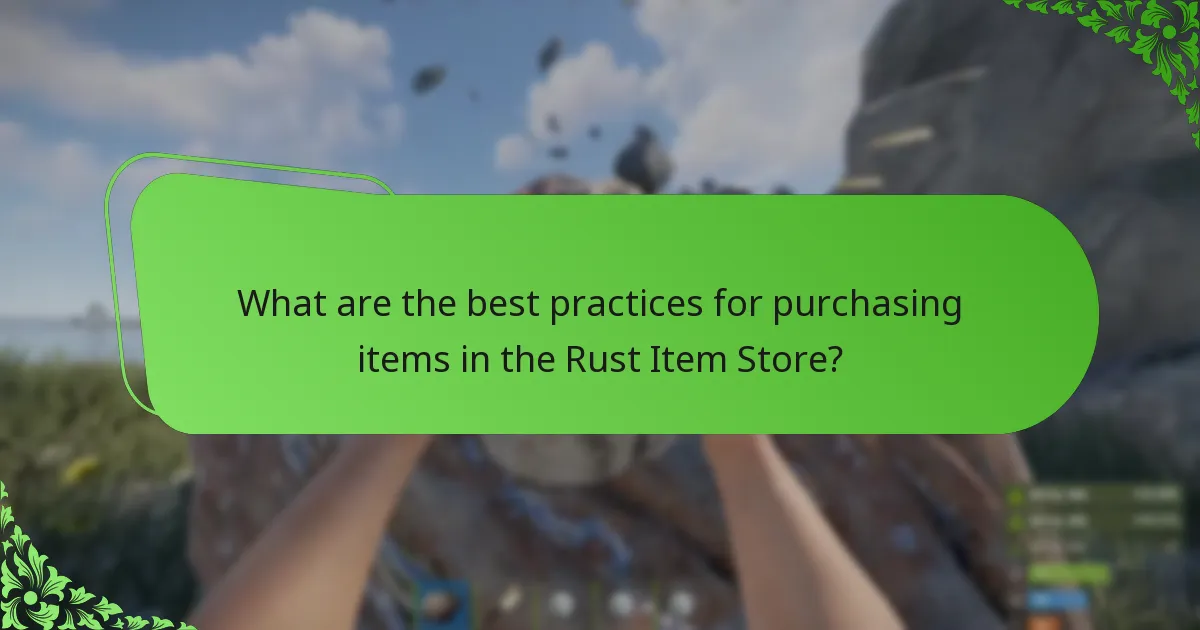 What are the best practices for purchasing items in the Rust Item Store?