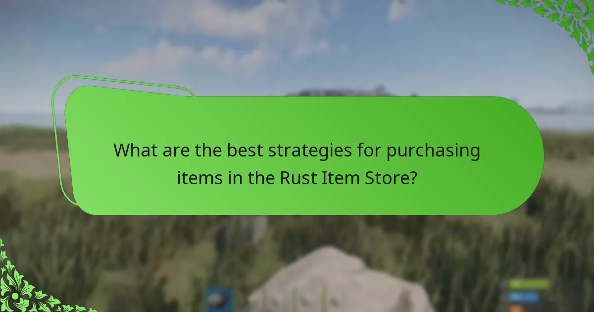 What are the best strategies for purchasing items in the Rust Item Store?