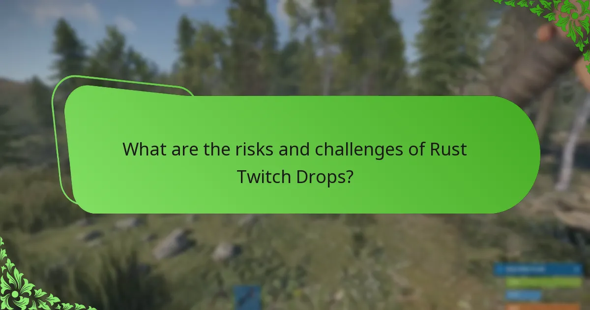 What are the risks and challenges of Rust Twitch Drops?
