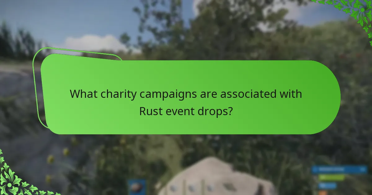 What charity campaigns are associated with Rust event drops?
