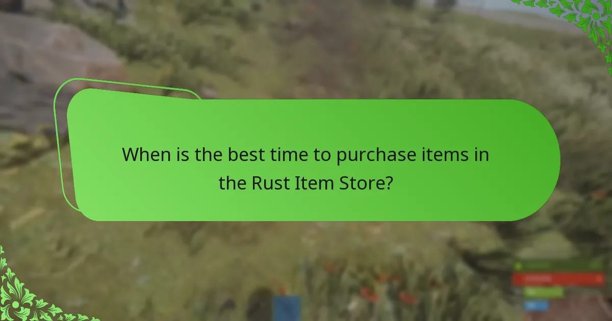 When is the best time to purchase items in the Rust Item Store?
